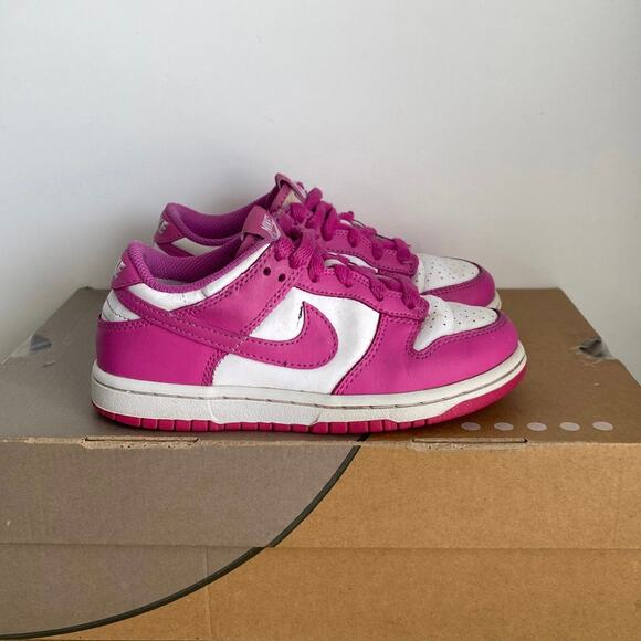 Nike Dunk Low PS “Active Fuchsia” Preschool Kids Sneakers- SZ 13 C - Picture 4 of 14